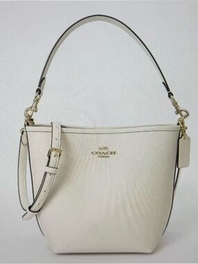 Coach chalk color Leather Shoulder Hobo with Gold Hardware